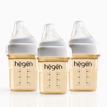 Hegen PPSU Anti-Colic Baby Bottle - 1 to 3 Months - 150ml/5oz - White - 3-Pack