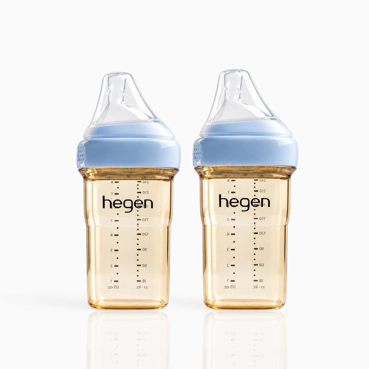 Hegen PPSU Anti-Colic Baby Bottle - 3 to 6 Months - 240ml/8oz - Blue - 2-Pack