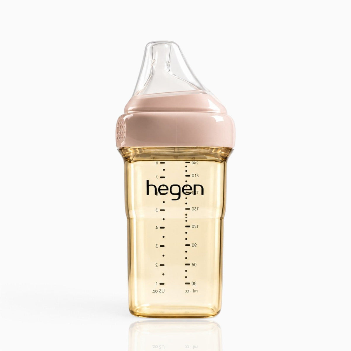 Hegen PPSU Anti-Colic Baby Bottle - 3 to 6 Months - 240ml/8oz - Pink - 1-Pack