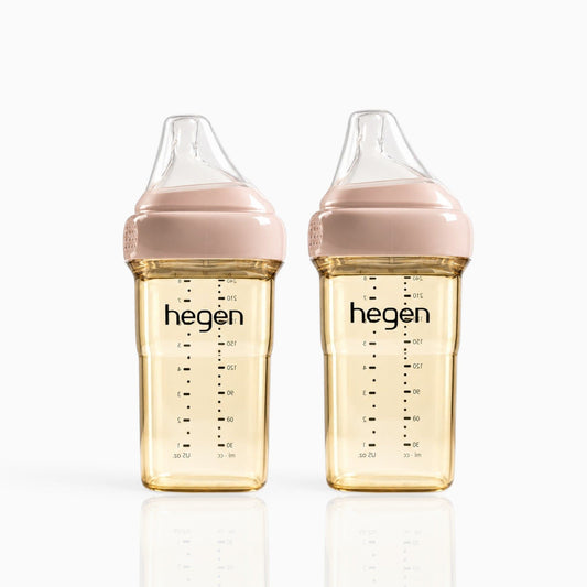 Hegen PPSU Anti-Colic Baby Bottle - 3 to 6 Months - 240ml/8oz - Pink - 2-Pack