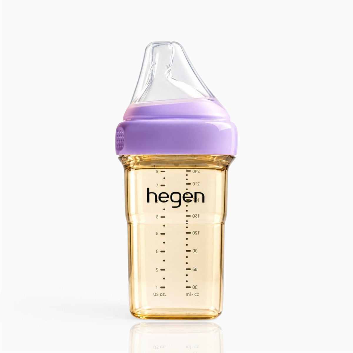 Hegen PPSU Anti-Colic Baby Bottle - 3 to 6 Months - 240ml/8oz - Purple - 1-Pack