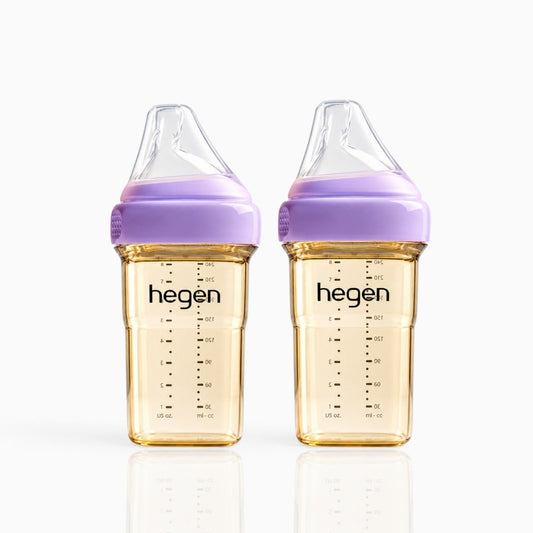 Hegen PPSU Anti-Colic Baby Bottle - 3 to 6 Months - 240ml/8oz - Purple - 2-Pack
