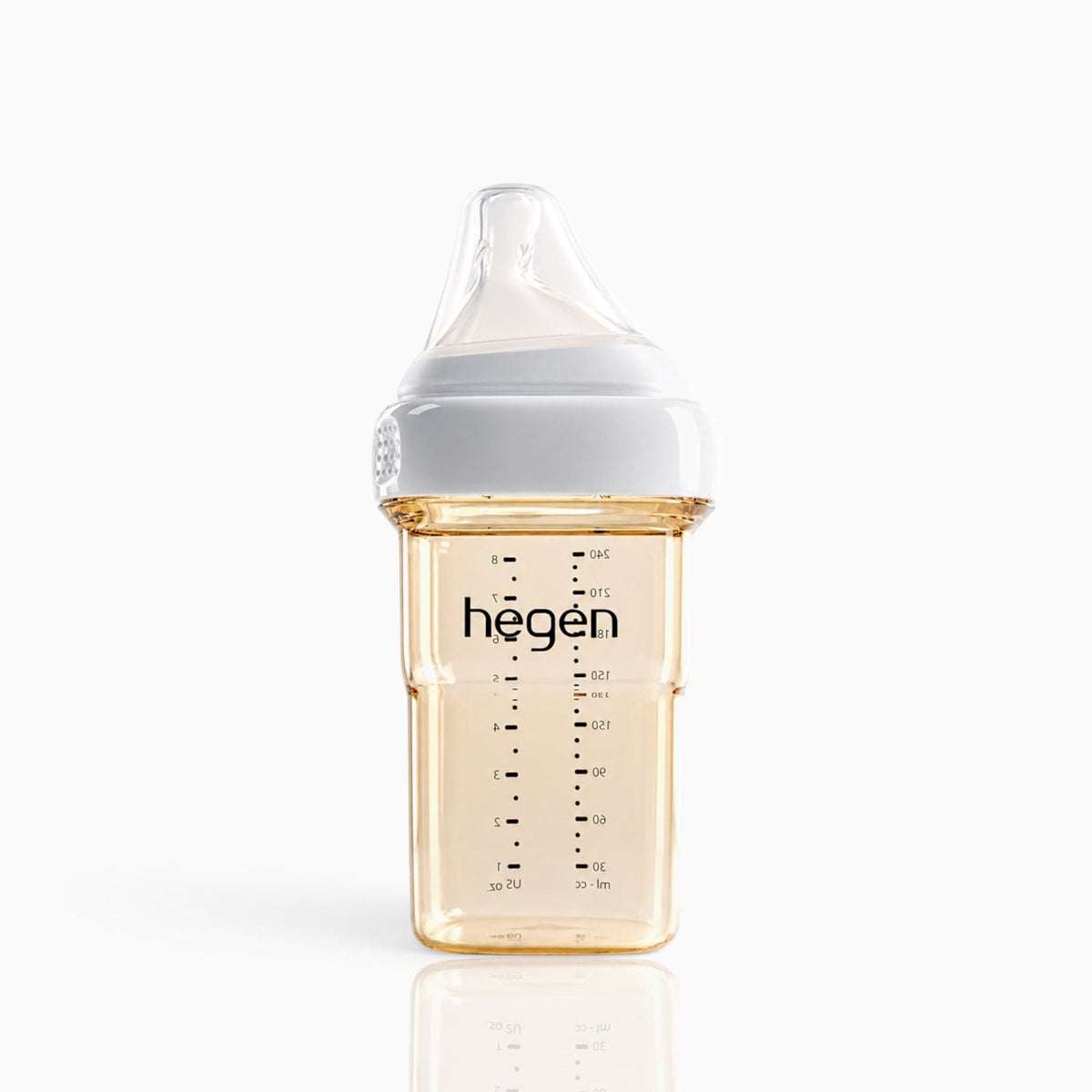 Hegen PPSU Anti-Colic Baby Bottle - 3 to 6 Months - 240ml/8oz - White - 1-Pack