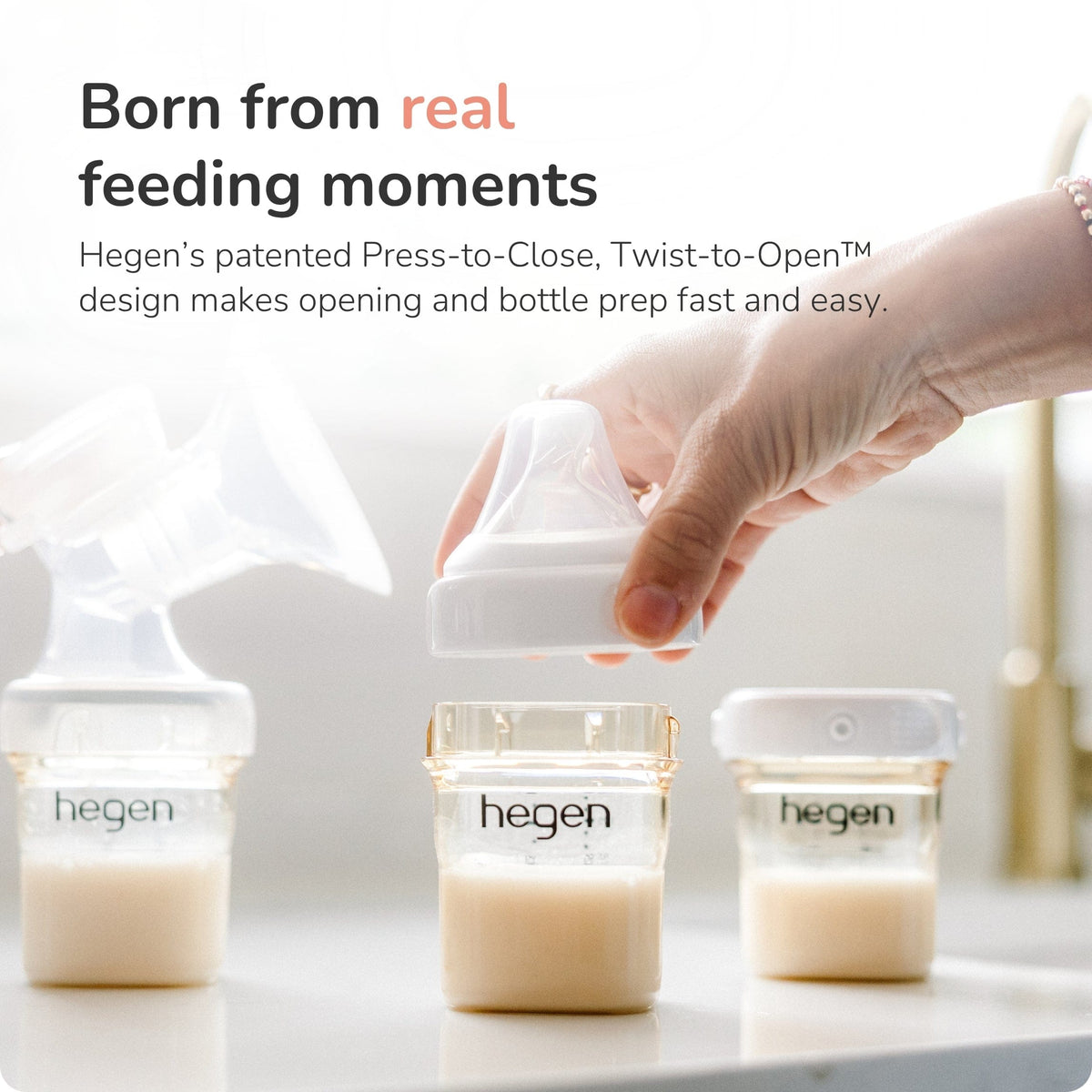 Hegen PPSU Anti-Colic Baby Bottle - 3 to 6 Months - 240ml/8oz - White - 2-Pack