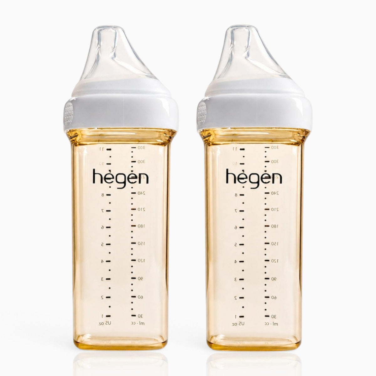 Hegen PPSU Anti-Colic Baby Bottle - 6 Months Plus - 330ml/11oz - White - 2-Pack