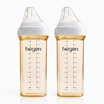 Hegen PPSU Anti-Colic Baby Bottle - 6 Months Plus - 330ml/11oz - White - 2-Pack