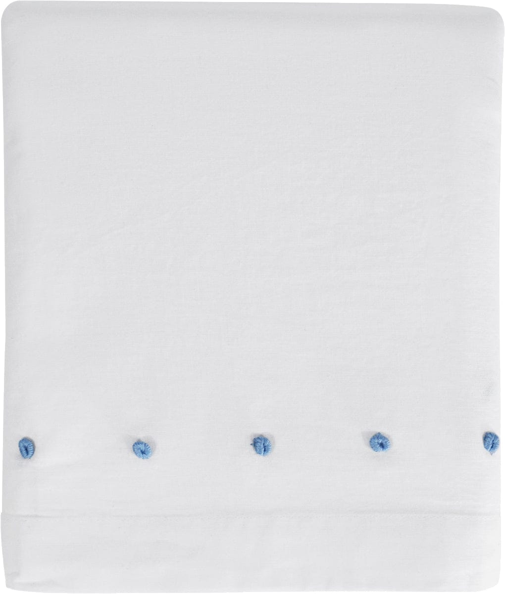 Hello Spud Crib Skirt - French Knot Blue - HS-CSKT-000025