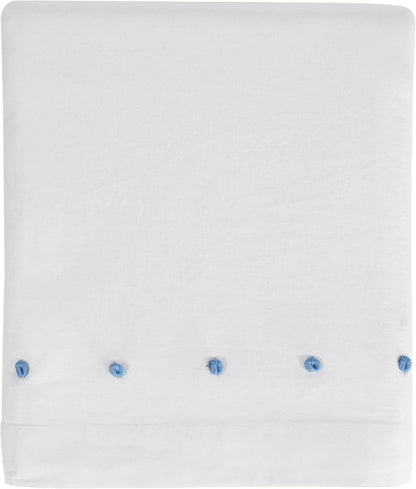 Hello Spud Crib Skirt - French Knot Blue - HS-CSKT-000025