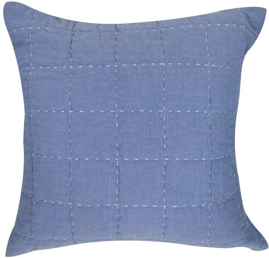 Hello Spud Decorative Pillow with Stuffer - Box Quilt Blue - HS-DPSF-000083