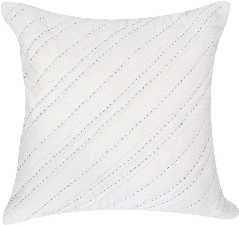 Hello Spud Decorative Pillow with Stuffer - Diagonal Pintuck Blue - HS-DPSF-000084