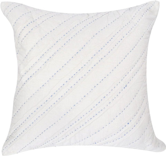 Hello Spud Decorative Pillow with Stuffer - Diagonal Pintuck Blue