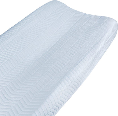 Hello Spud Organic Cotton Changing Pad Cover - Blue Chevron - HS-CPCR-000009