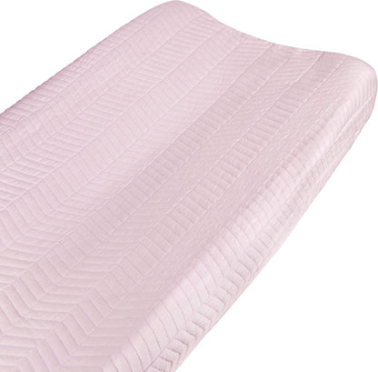 Hello Spud Organic Cotton Changing Pad Cover - Pink Chevron - HS-CPCR-000007