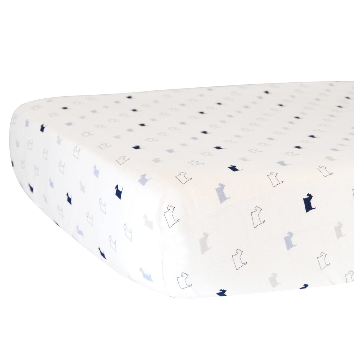 Hello Spud Organic Cotton Fitted Crib Sheet - Boy Scottie Dogs - HS-FCST-000016