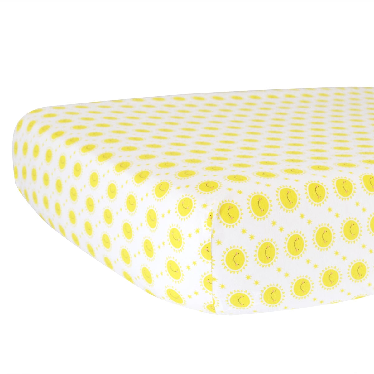 Hello Spud Organic Cotton Fitted Crib Sheet - Yellow Sunshine - HS-FCST-000018