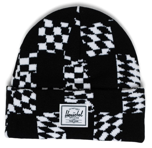 Herschel Elmer Beanie, Kids (3-7 Years) - Black/White Check - 1235-1792