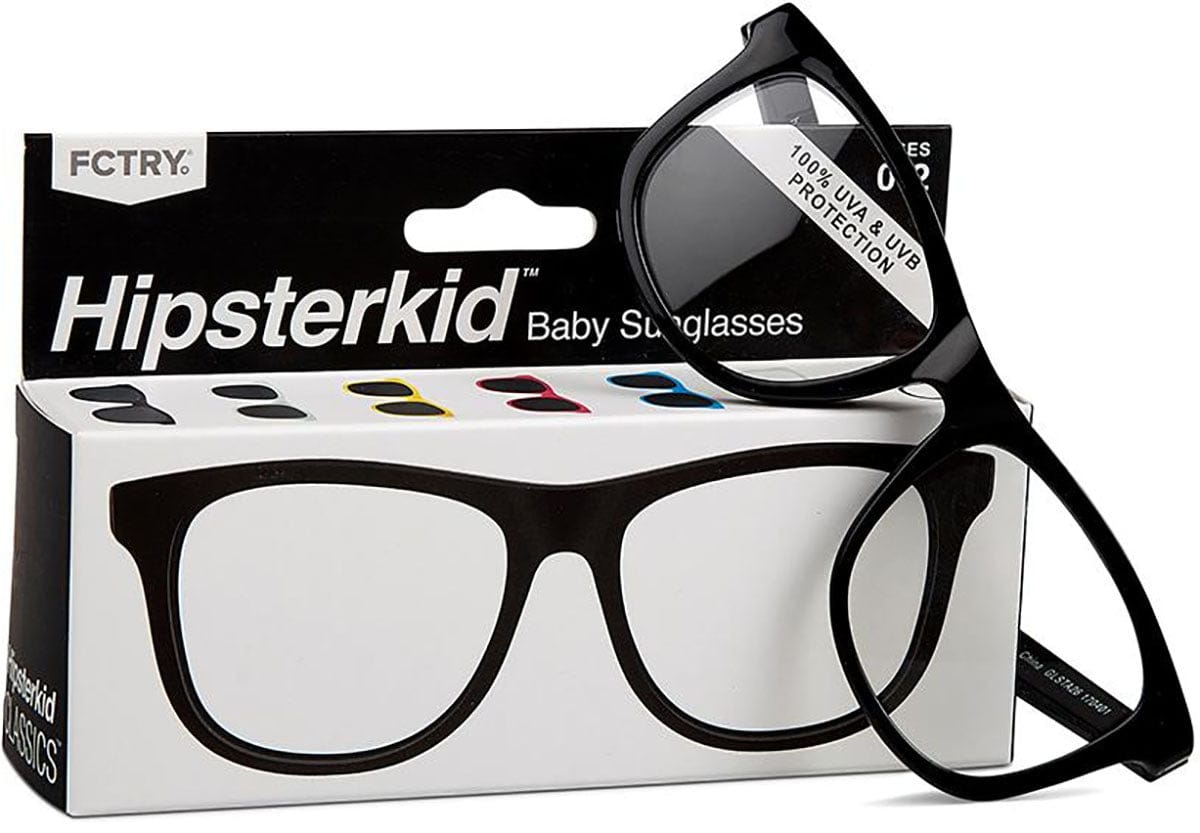 Hipsterkid Flexible Black UV Fashion Frames 3-6 years - Black - GLSTA36