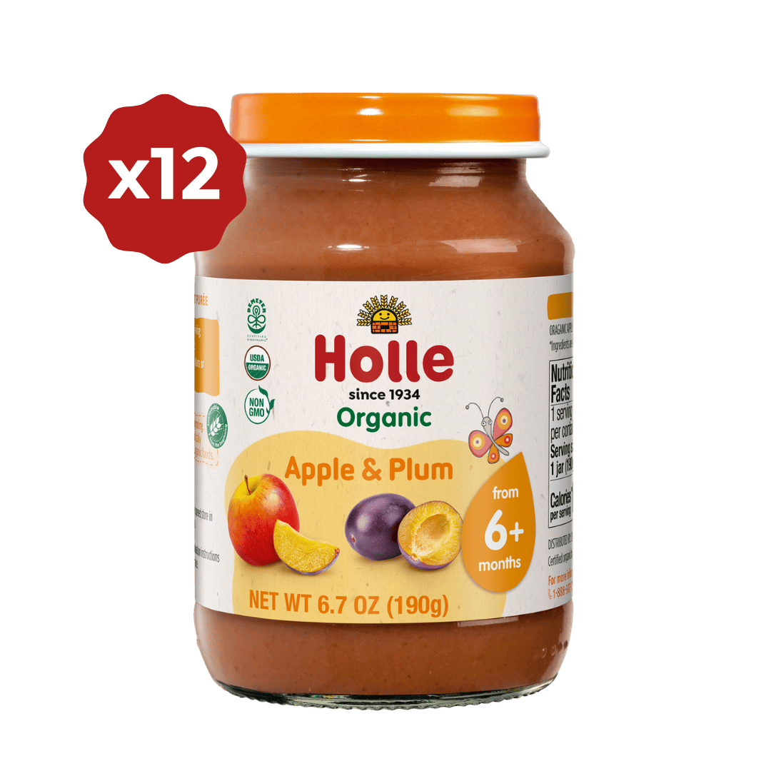 Holle Organic Baby Food Jar - Apple & Plum - 12 Jars - APPLE-PLUM-JAR-2PACK