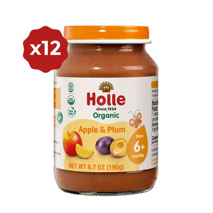 Holle Organic Baby Food Jar - Apple & Plum - 12 Jars - APPLE-PLUM-JAR-2PACK