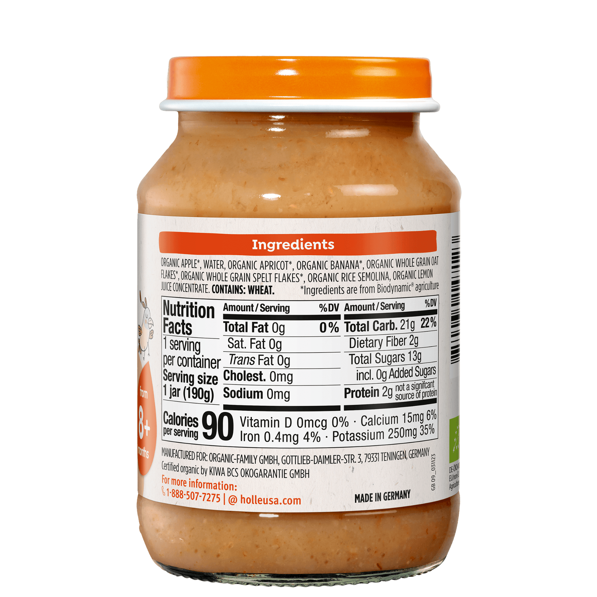 Holle Organic Baby Food Jar - Mixed Fruit with Muesli - 12 Jars - MIXEDFRUIT-MUESLI-JAR-2PACK
