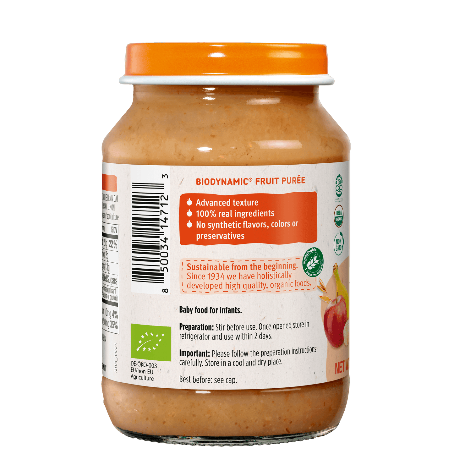 Holle Organic Baby Food Jar - Mixed Fruit with Muesli - 12 Jars - MIXEDFRUIT-MUESLI-JAR-2PACK