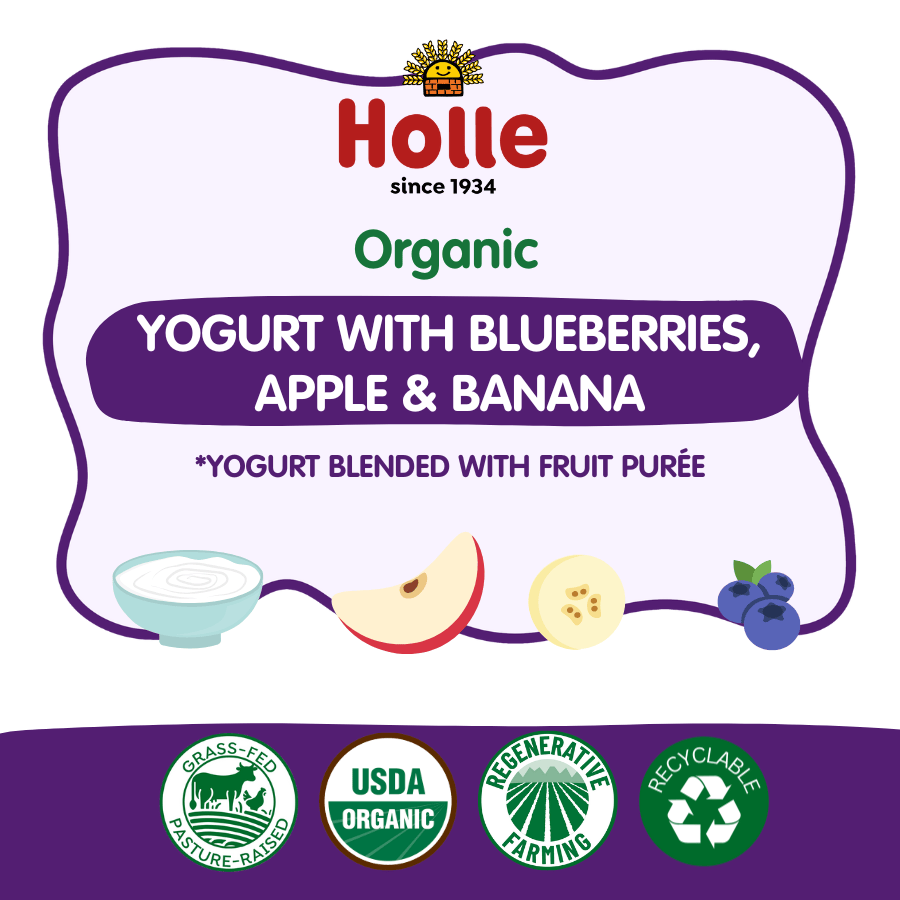 Organic Blueberries, Apple & Banana Yogurt Pouches - BLUEAPPLE-BANANA-YOGURT