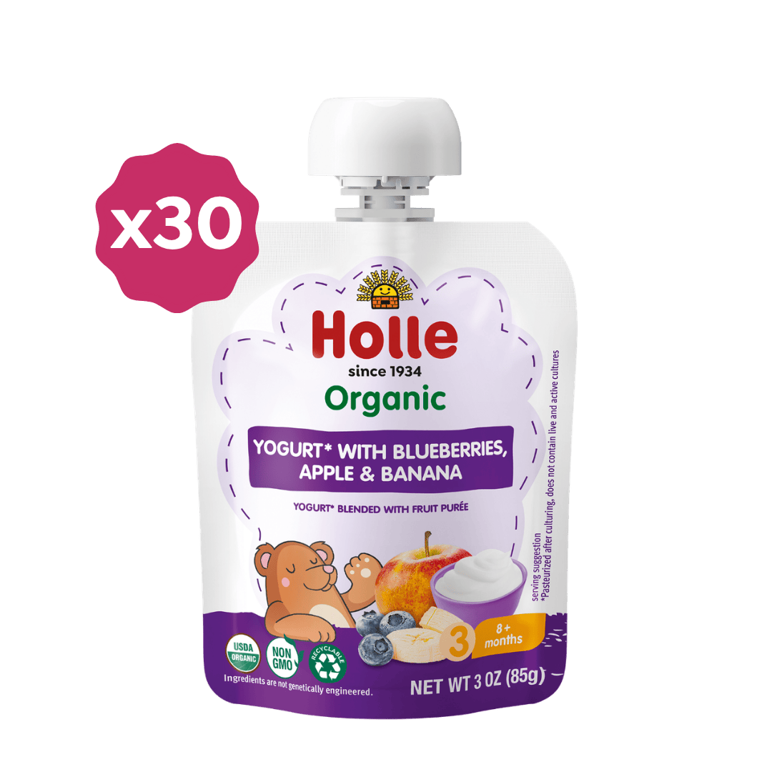 Holle Organic Blueberries, Apple & Banana Yogurt Pouches - BLUEAPPLE-BANANA-YOGURT-3