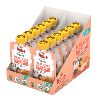 Organic Panda Peach Fruit & Grain Purée -