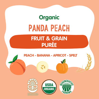 Organic Panda Peach Fruit & Grain Purée -