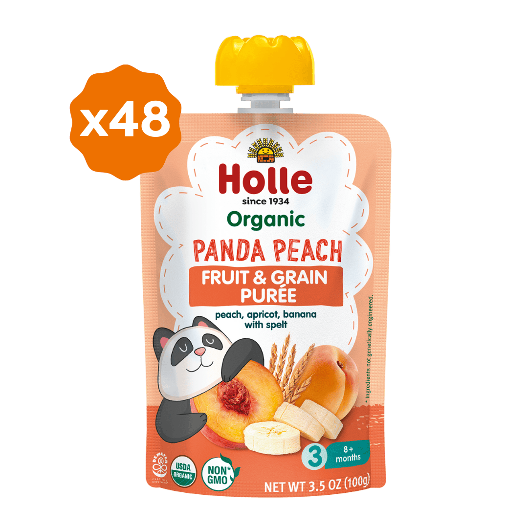 Organic Panda Peach Fruit & Grain Purée - PANDA-PEACH-BOX-48