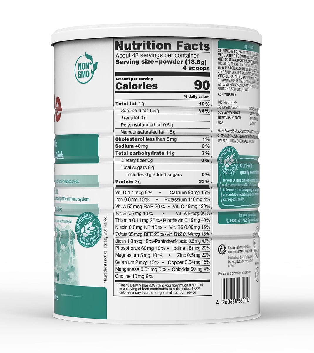 Holle Stage 3: A2 Cow Milk Toddler Drink - Non GMO (28.2oz each, 6 Pack) - 4260688630050-6