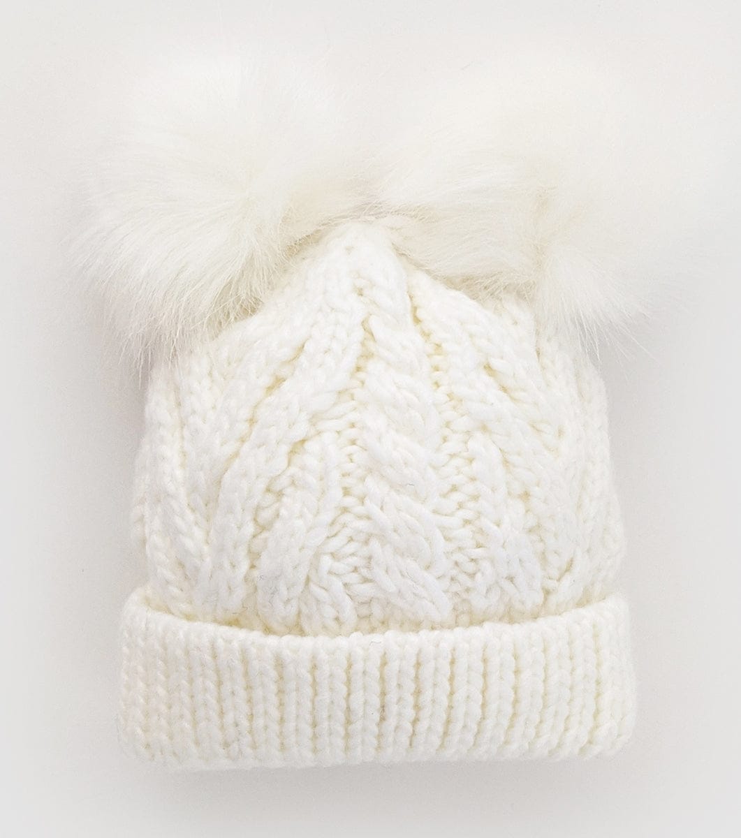 Huggalugs Fluffer Beanie Hat - Winter White, Large (2-6 years) - 972L