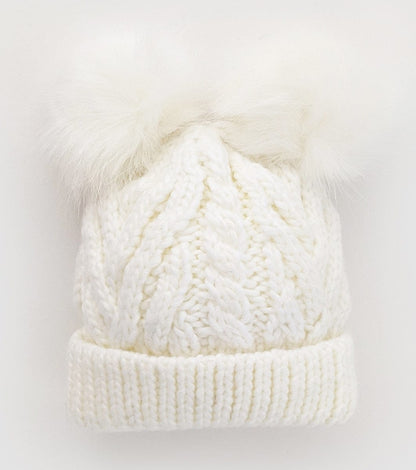 Huggalugs Fluffer Beanie Hat - Winter White, Medium (6-24 months) - 972M