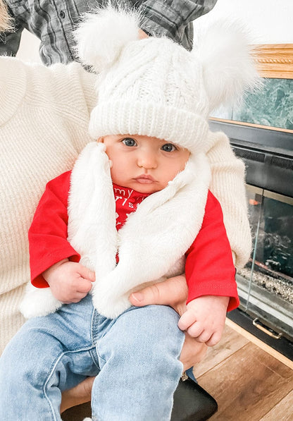 Huggalugs Fluffer Beanie Hat - Winter White, Small (0-6 months) - 972S