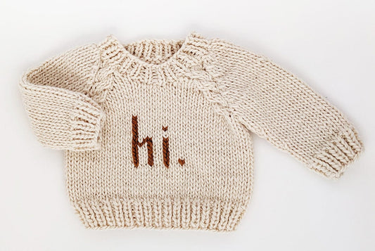 Huggalugs hi. Crew Neck Sweater - Pecan, 0-6 months - 1225-0-6