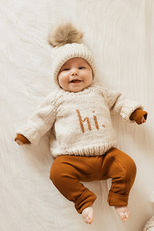 Huggalugs hi. Crew Neck Sweater - Pecan, 12-18 months - 1225-12-18