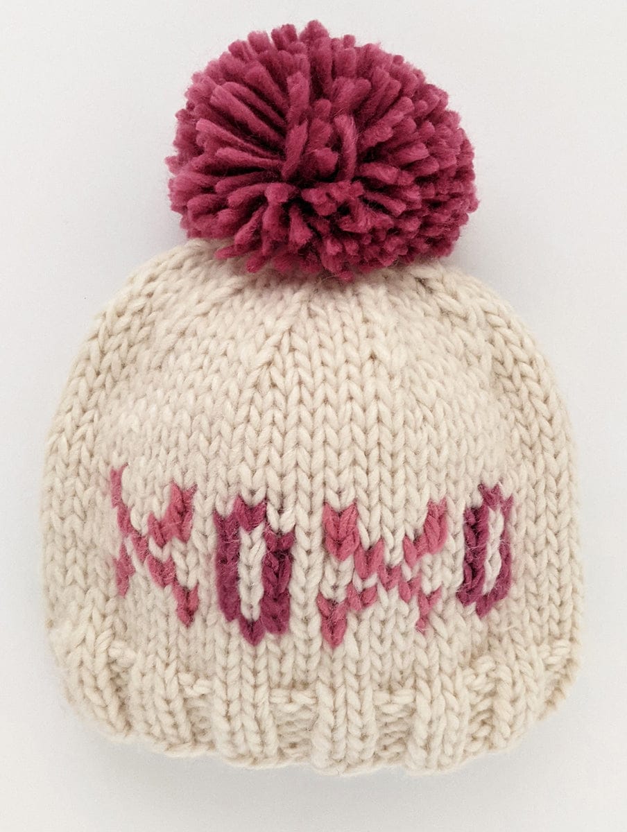 Huggalugs XOXO Valentine's Day Hand Knit Beanie Hat - Cream, Medium (6-24 months) - 1124M
