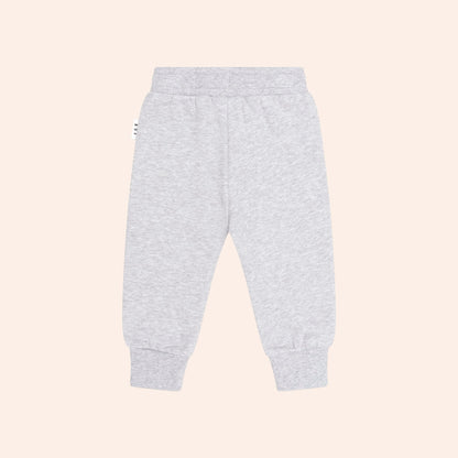 Grey Huxbaby sweatpants with elasticated waistband and cuffs