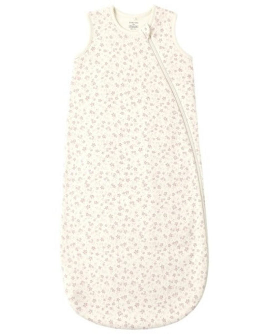 Quincy Mae Jersey Sleep Bag Petite Fleur - Ivory, 6-18M