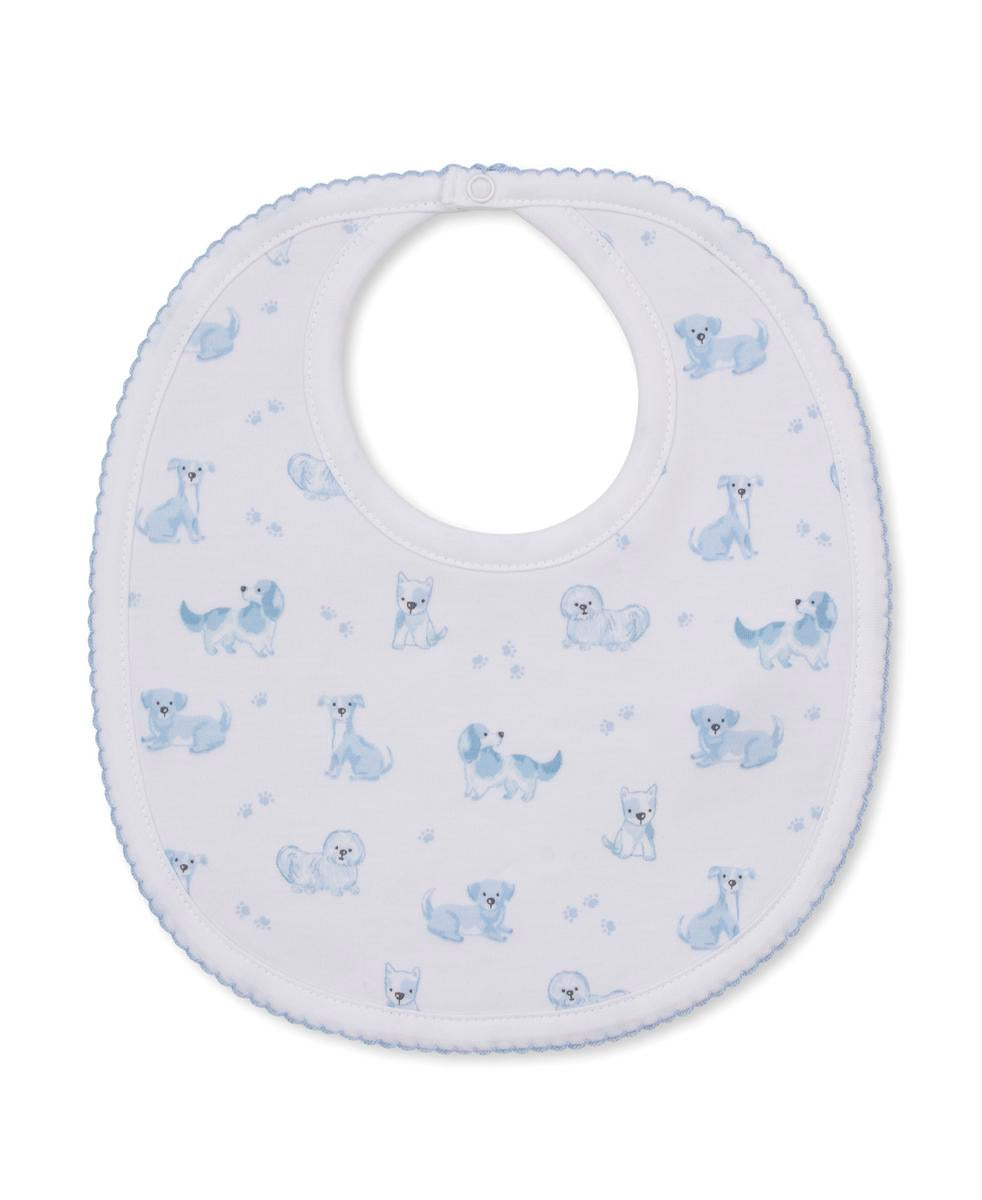 Kissy Kissy Bib - Puppy Paws, Light Blue, One Size