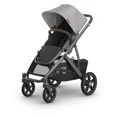 UPPAbaby Vista V3 Single-to-Double Stroller - Beau (Grey Chenille / Graphite Frame / Chestnut Leather)