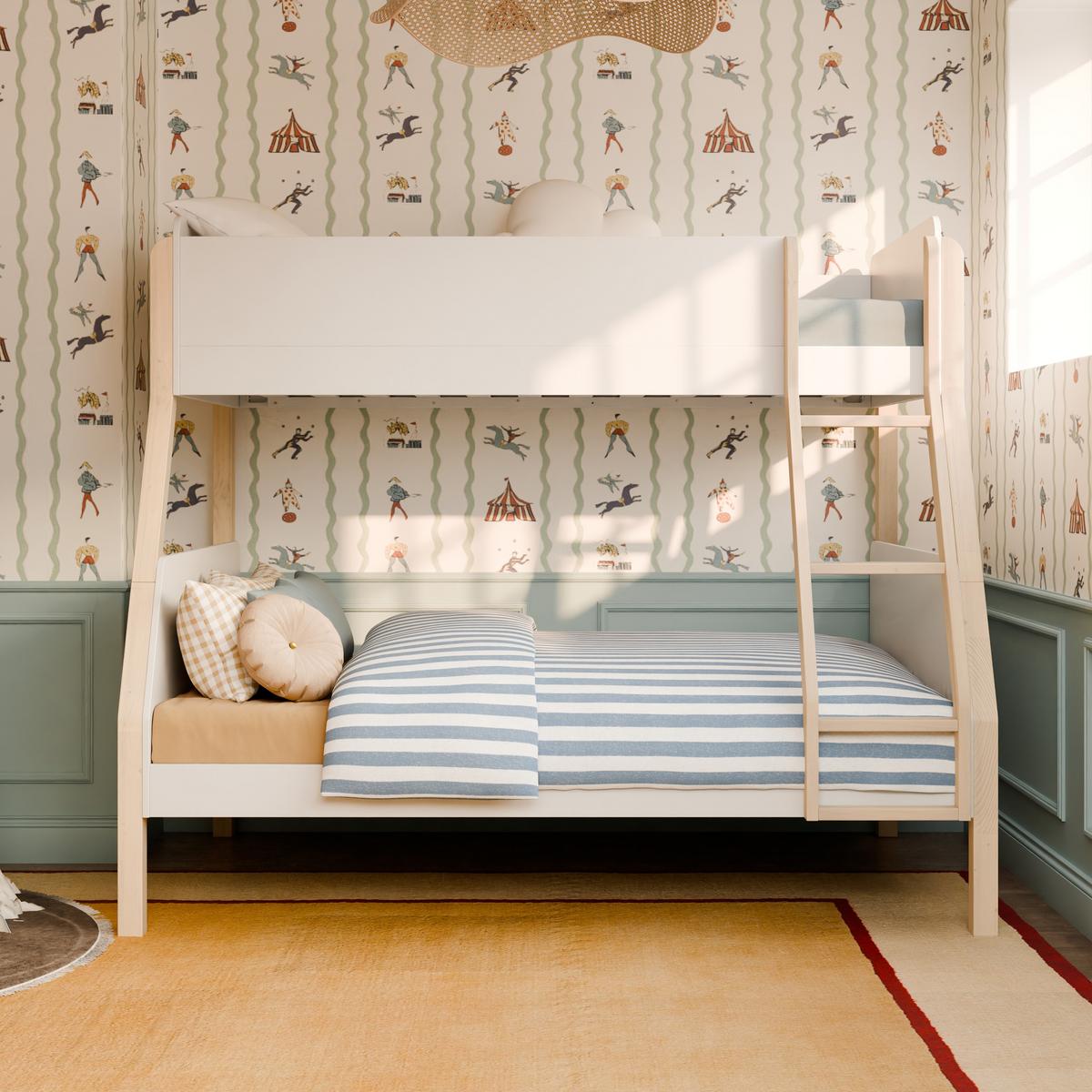 Babyletto TipToe Twin-Over-Full Bunk Bed - White/Washed Natural