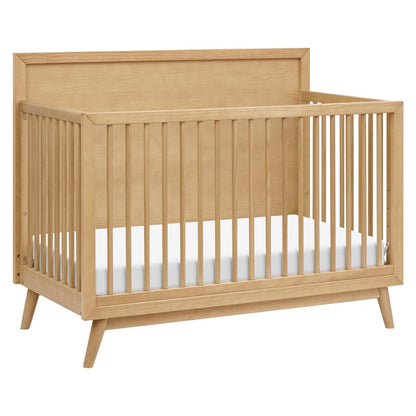 Babyletto Palma Mid-Century 4-in-1 Convertible Crib w/ Toddler Bed Conversion - Honey - M15901HY