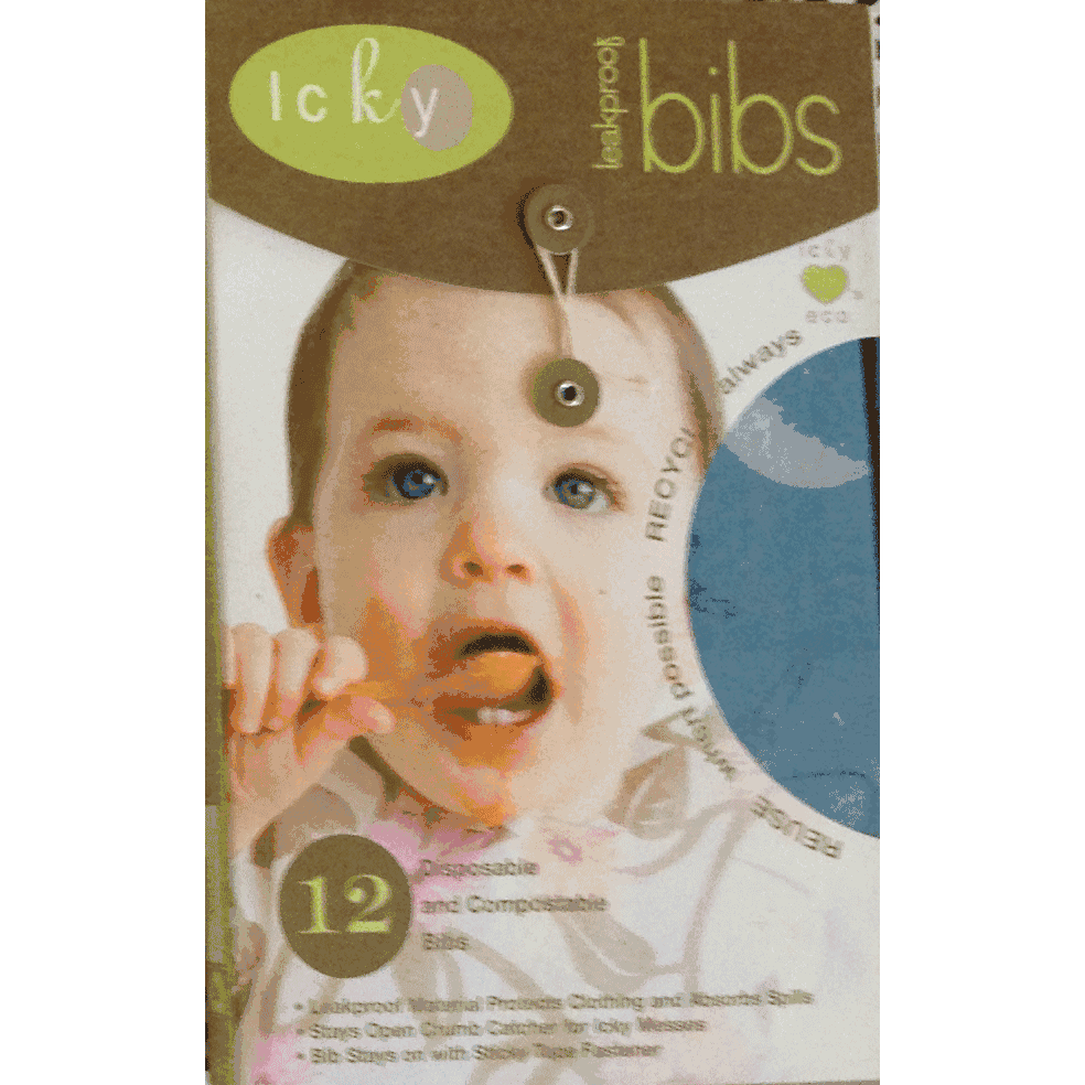 Icky Eco Friendly Disposable Bibs 12 Pack in Blast Off (Boys) - 1B-BIB-BOY