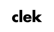 The word "clek" in bold, black, lowercase letters is centered on a white background. 
