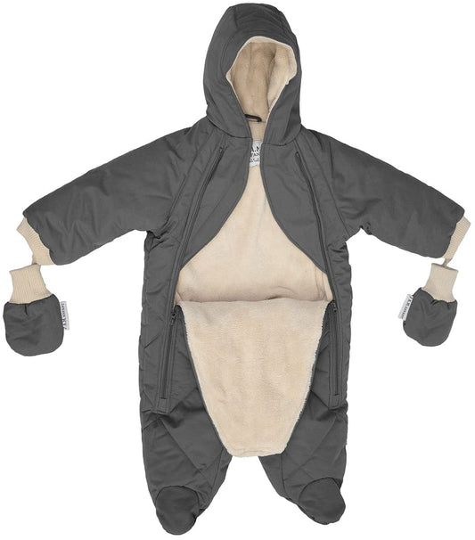 7 A.M. Enfant Snowsuit Bebe - Benji - Smokey Grey Quilted (6-12m) - SSB802-SMQ
