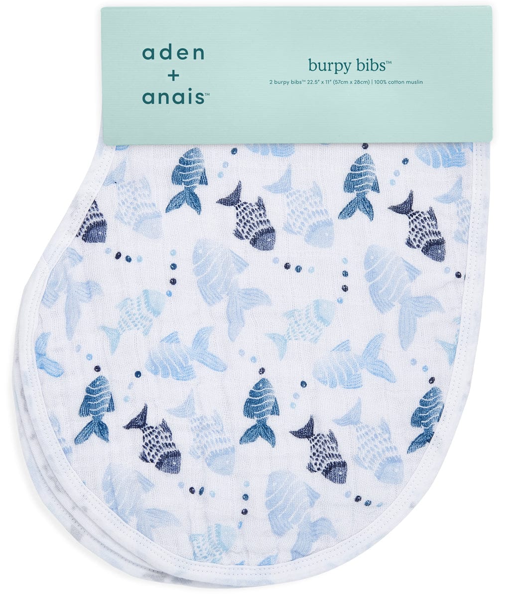 Aden + Anais Burpy Bibs, 2 Pack - Gone Fishing
