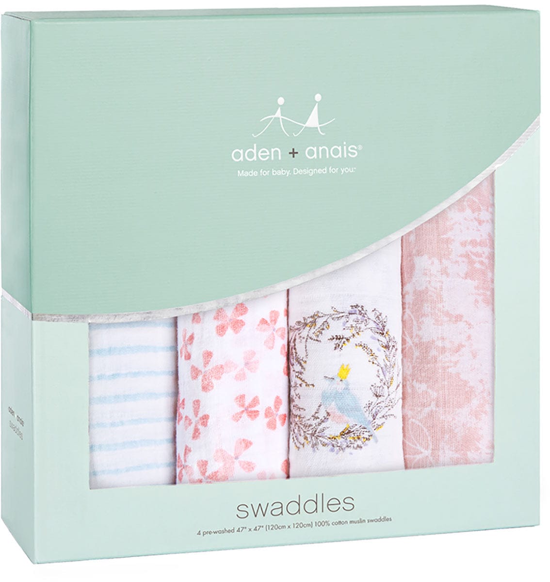 Aden + Anais Classic Swaddle Wraps, 4 Pack - Birdsong
