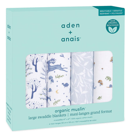Aden + Anais Organic Cotton Swaddles, 4 Pack - Outdoors
