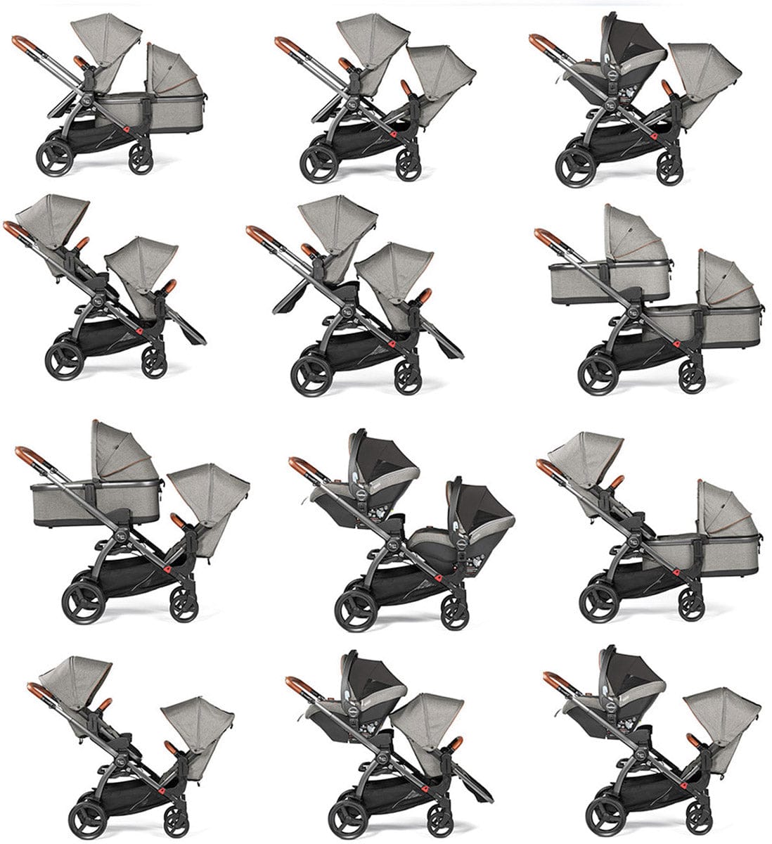 Agio by Peg Perego Z4 + Primo Viaggio 4-35 Nido Twin Travel System - Mirage Blue - IP1528BX00BA71-TWIN-TS